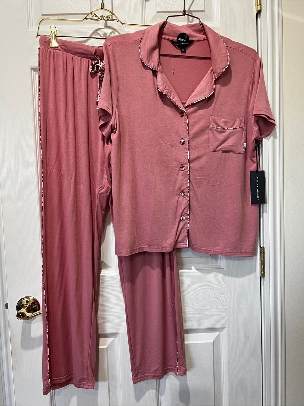Rebecca Minkoff 2 Piece Sleepwear Set Pajama Modal Super Soft Size Small Pink - Picture 3 of 13